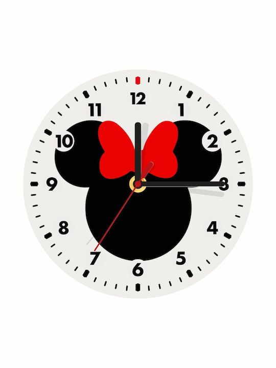 Kids Wooden Wall Clock Minnie 19cm