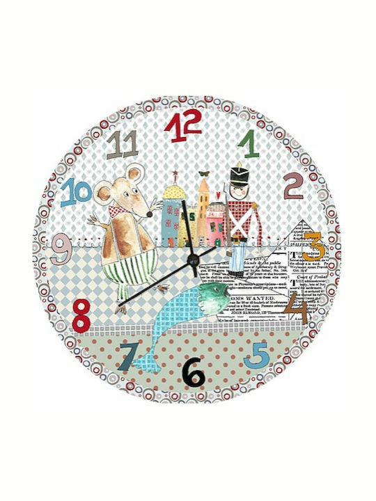 Colourbox Kids Παιδικό Ρολόι Τοίχου Ξύλινο 31εκ.