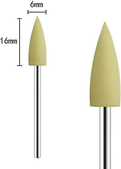 Buffer Nail Drill Silicone Bit with Cone Head Yellow