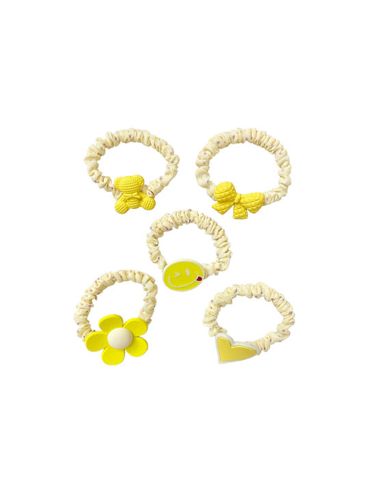 Kids Hair Ties Set Yellow 5pcs FQ963-1