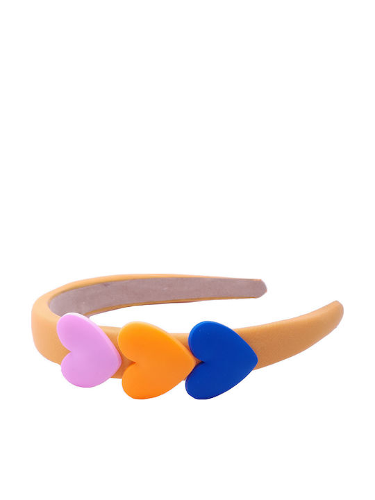 Orange Kids Headband with Heart