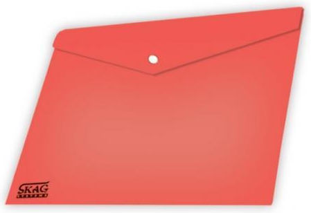 Skag Ordner Transparent mit Schaltfläche für Papier A4 Rotς