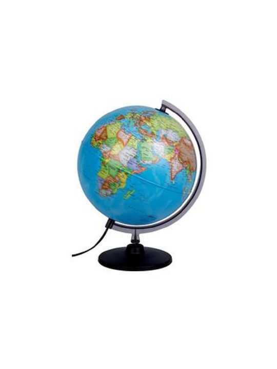 Illuminated World Globe Greek with Diameter 25cm and Height 25cm