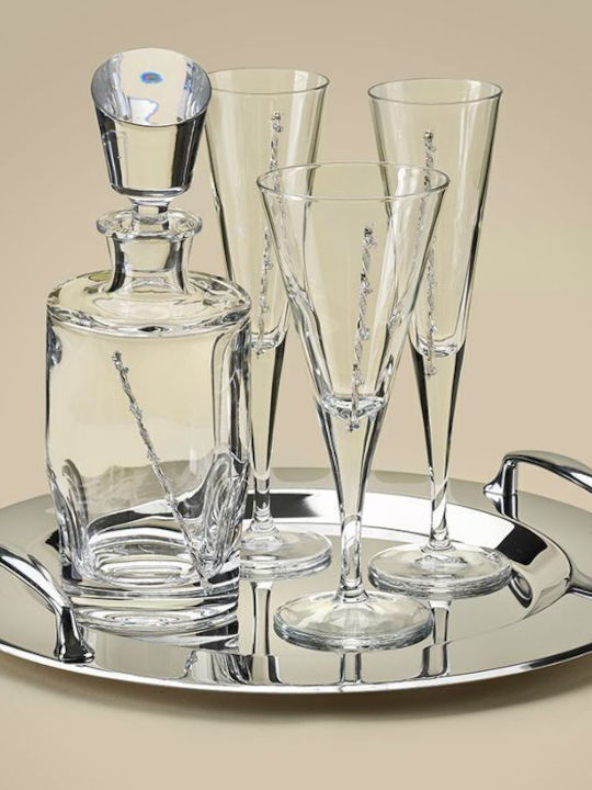 Best Man Set Glass / Metallic Silver 3pcs