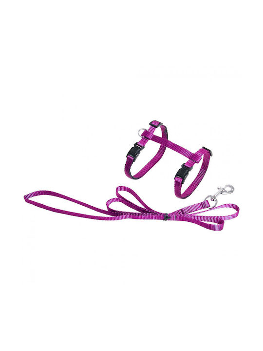 Flamingo Cat Harness with Guide Purple