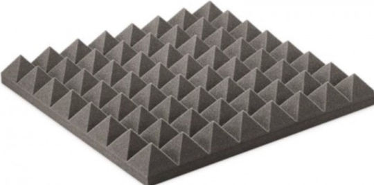 Sound Absorbing Sheet (1pcs) in Design Pyramid 100cm x 50cm x 65mm in Gray Color