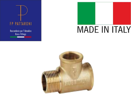 Pipe Tee Brass 1/2" Male/Female ΤΑΦ00000138R