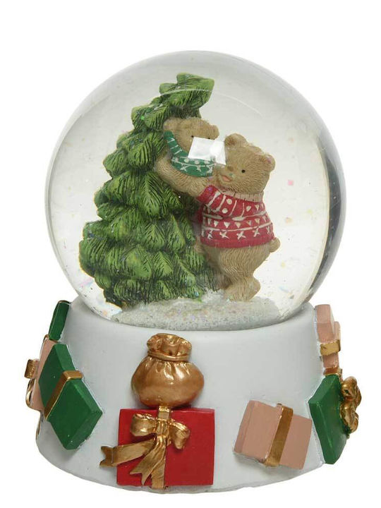 Weihnachtliche Schneekugel mit Bälle 11.5x13.5cm 1Stück