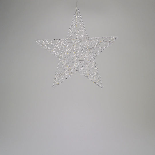 Christmas Pendant Star Illuminated Plastic Warm White 30x30x30cm