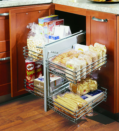Lemi Magic Corner Cupboard Expanding Hardware with Brakes Silver 45x50cm 238-46205BSXBL