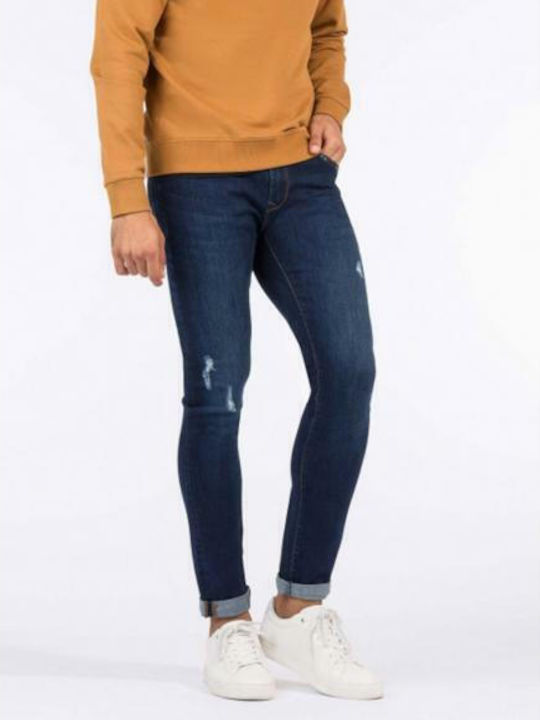 Men's Jeans Pants Elastic with Super Slim Fit Blue