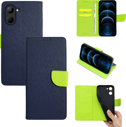 Sonique Buchen Sie Synthetisches Leder Marineblau (Realme C33)