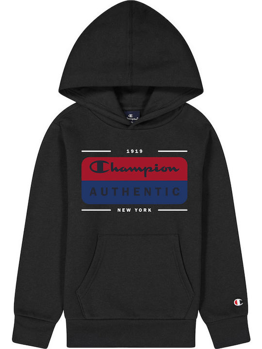 Champion Παιδικό Φούτερ με Κουκούλα Μαύρο