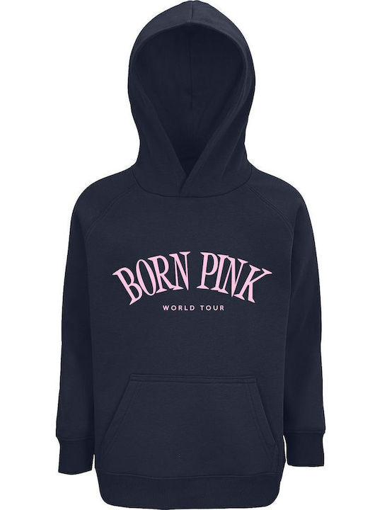 Kids Sweatshirt with Hood Navy Blue Blackpink B...