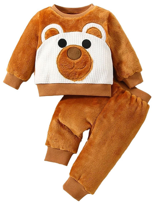 TakTakBaby Kinder Sweatpants Set - Jogginganzug Braun 2Stück