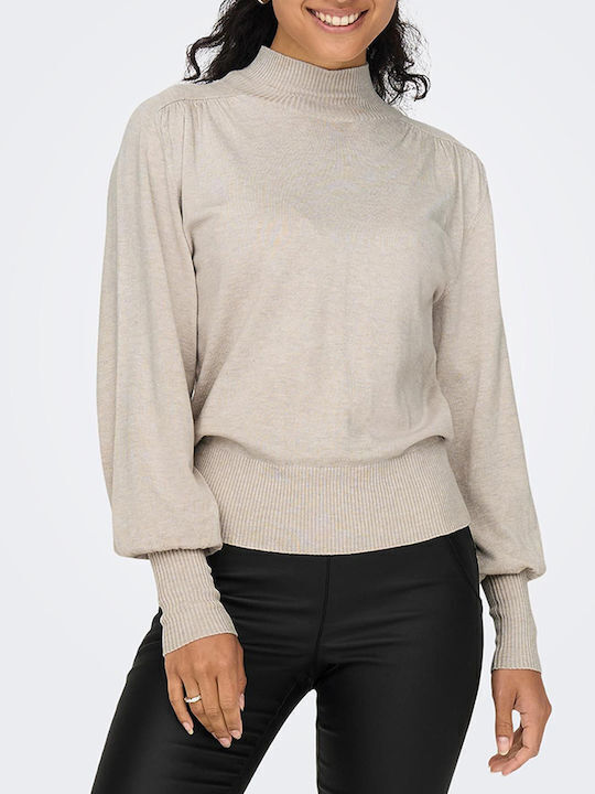 Only Damen Langarm Pullover Beige