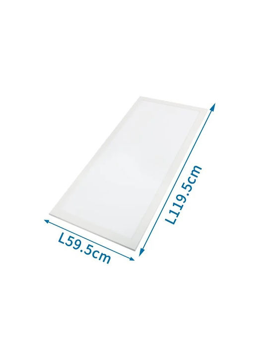 Aigostar Rectangular Recessed LED Panel 60W with Cool White Light 6500K 120x60cm