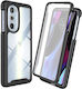 Techsuit Techsuit 360 Full Cover Silicon / Plastic Set cu Geam Negru (Motorola Edge 30 Pro)