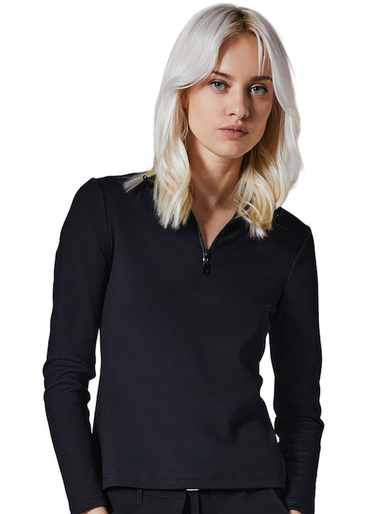 4tailors Bluză Sportivă pentru Femei Mânecă lungă Neagră