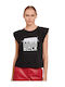 Women's Blouse Cotton Short Sleeve Black