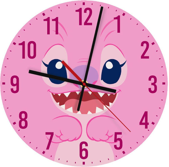 Koupakoupa Детски стенен часовник Lilo & Stitch Angel Дърво 30εκ.