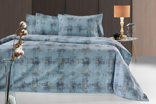 Guy Laroche Set Queen 225x245 Flannel Mezzo Blue