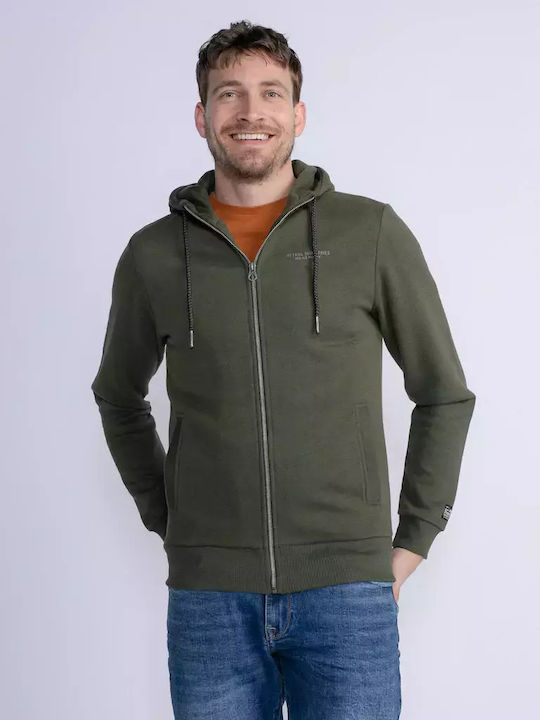 Petrol Industries Men's Sweatshirt Jacket with Hood Khaki