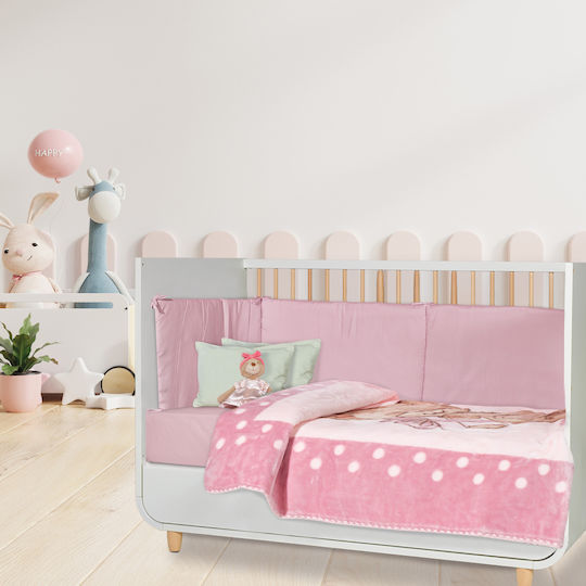 Das Home Blanket Cot Velvet Pink 110x140cm