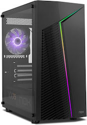 NOX Infinity Zeta Jocuri Turnul Mini Cutie de calculator cu fereastră laterală și iluminare RGB Negru