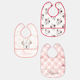 Alouette Mouse Waterproof Bib Fabric with Hoop & Loop Fastener & Pocket Multicolored for 6 m+ 3pcs