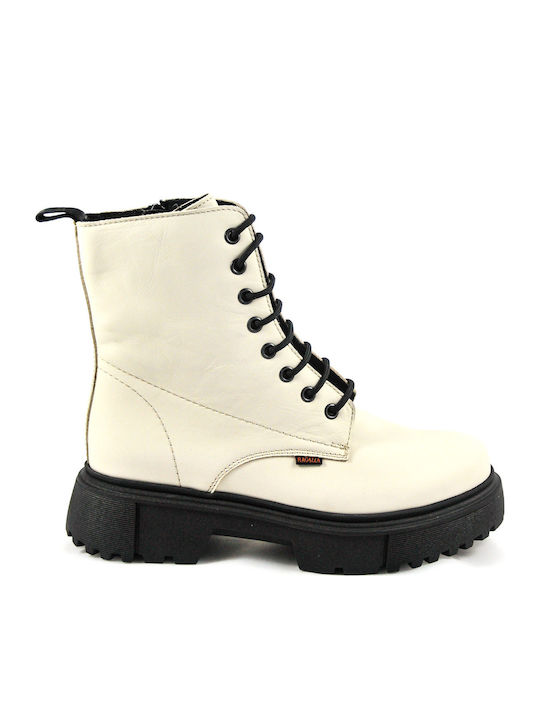 Ragazza Leder Stiefeletten Damen Beige