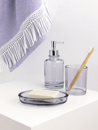 Palamaiki Glass Bathroom Accessory Set Transparent 4pcs