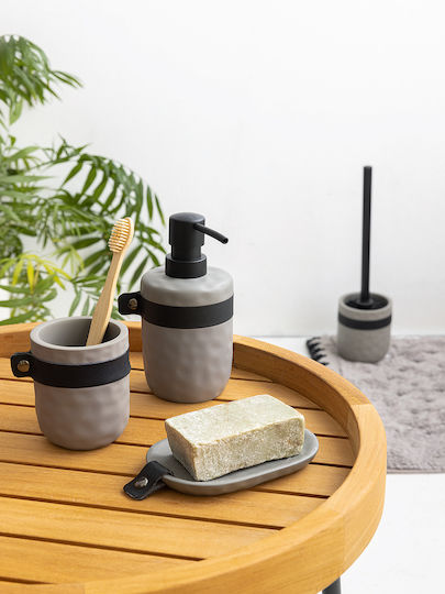 Palamaiki Plastic Bathroom Accessory Set Gray 5pcs