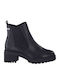 Leder Stiefeletten Damen Schwarz