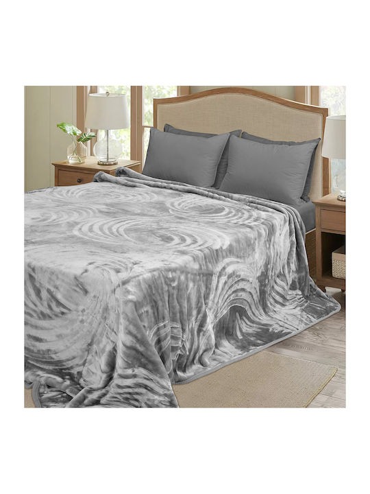 Lino Home Cobertor Emb Blanket Velvet Queen 220x240cm. Grey