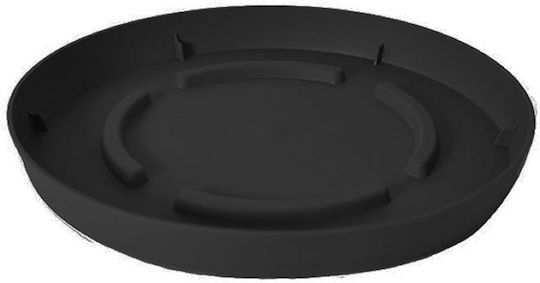 Atmosphera Roto Brillante Pot Plate Plastic Midnight Black 28x28cm