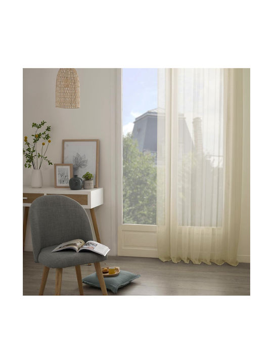 Saray Home Κουρτίνα με Τρέσα Μπεζ 140x280εκ.