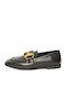 Leather Women's Moccasins in Black Color