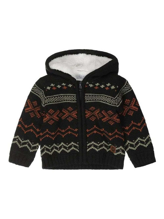 Dirkje Boys Knitted Hooded Cardigan Gray