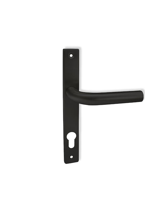 Lever Middle Door with Plate (Center Distance 28mm) Black Checkmate