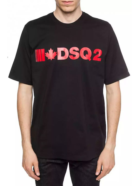 Dsquared2 Tricou pentru bărbați cu mâneci scurte Negru