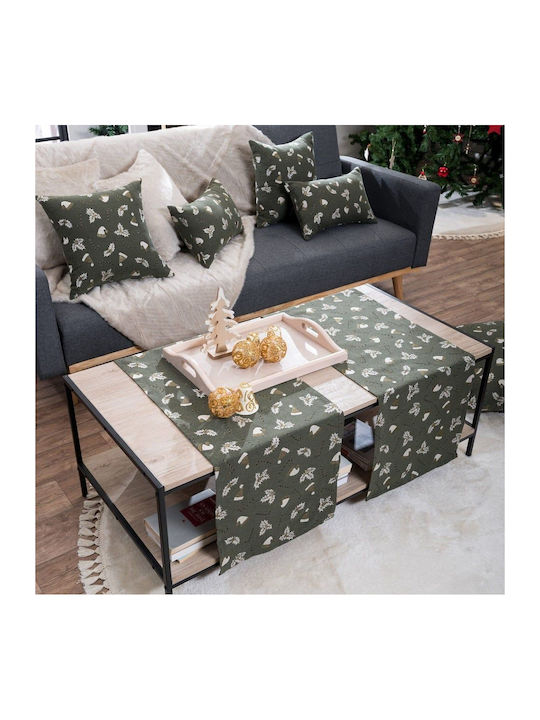 Teoran Christmas Tablecloth Runner Fabric Green...