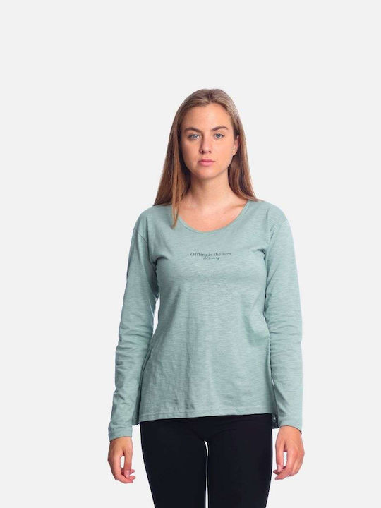 Paco & Co Women's Blouse Cotton Long Sleeve Green