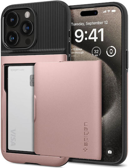 Spigen Slim Armor Cs Back Cover Σιλικόνης / Πλαστικό 2mm Ροζ Χρυσό (iPhone 15 Pro Max)