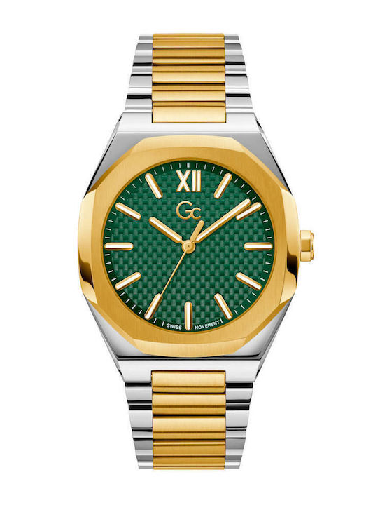 GC Watches Ανδρικό Ρολόι 42mm Μπαταρίας με Ασημ...