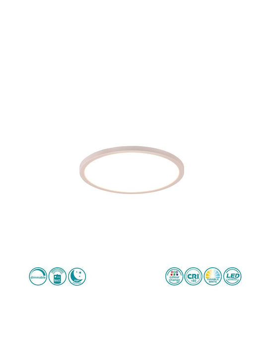 Trio Lighting Πλαφονιέρα Οροφής 29εκ. Λευκή με Ενσωματωμένο LED και Τηλεχειριστήριο