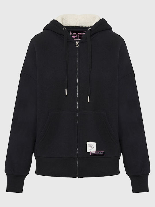 Funky Buddha Long Women's Sweatshirt Jacket Hoo...