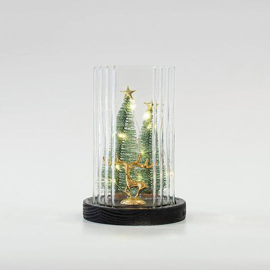 Christmas Snowball Illuminated with Reindeer 11.5x11.5x18.5cm