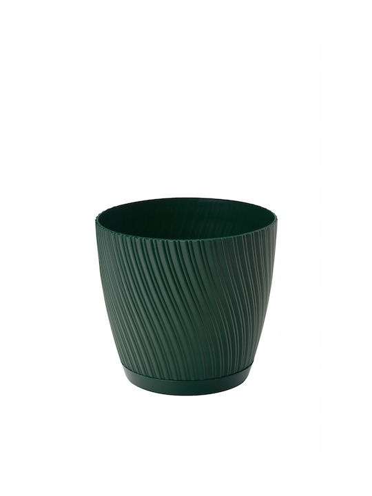 Form Plastic Mika Kunststoff Blumentopf Forest Moss mit Untersetzer 27x27x24,5cm