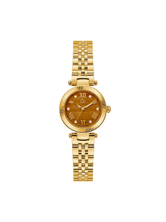 GC Watches Ρολόι με Χρυσό Μεταλλικό Μπρασελέ